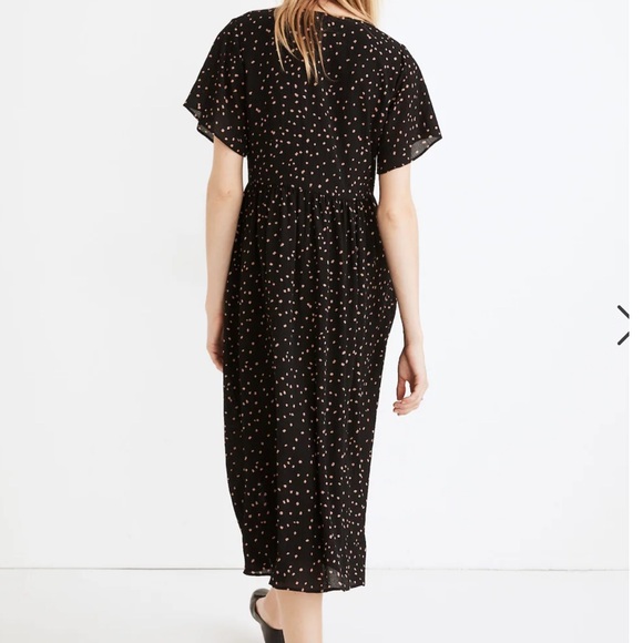 Madewell Flutter Sleeve Button Front Midi Dress with Pockets in Confetti Toss - Picture 8 of 11